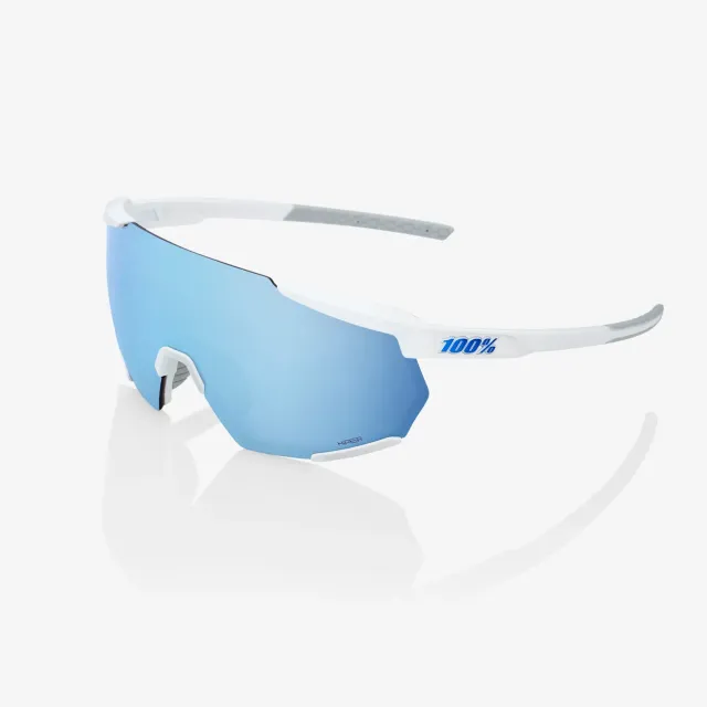 100% Racetrap 3.0 aurinkolasit Matte White HiPER Blue